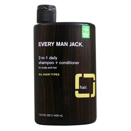 Every Man Jack - 2-1 Daily Shampoo + Conditioner for Scalp and Hair Sandalwood - 13.5 fl. (Best Shampoo For Wavy Hair Men)