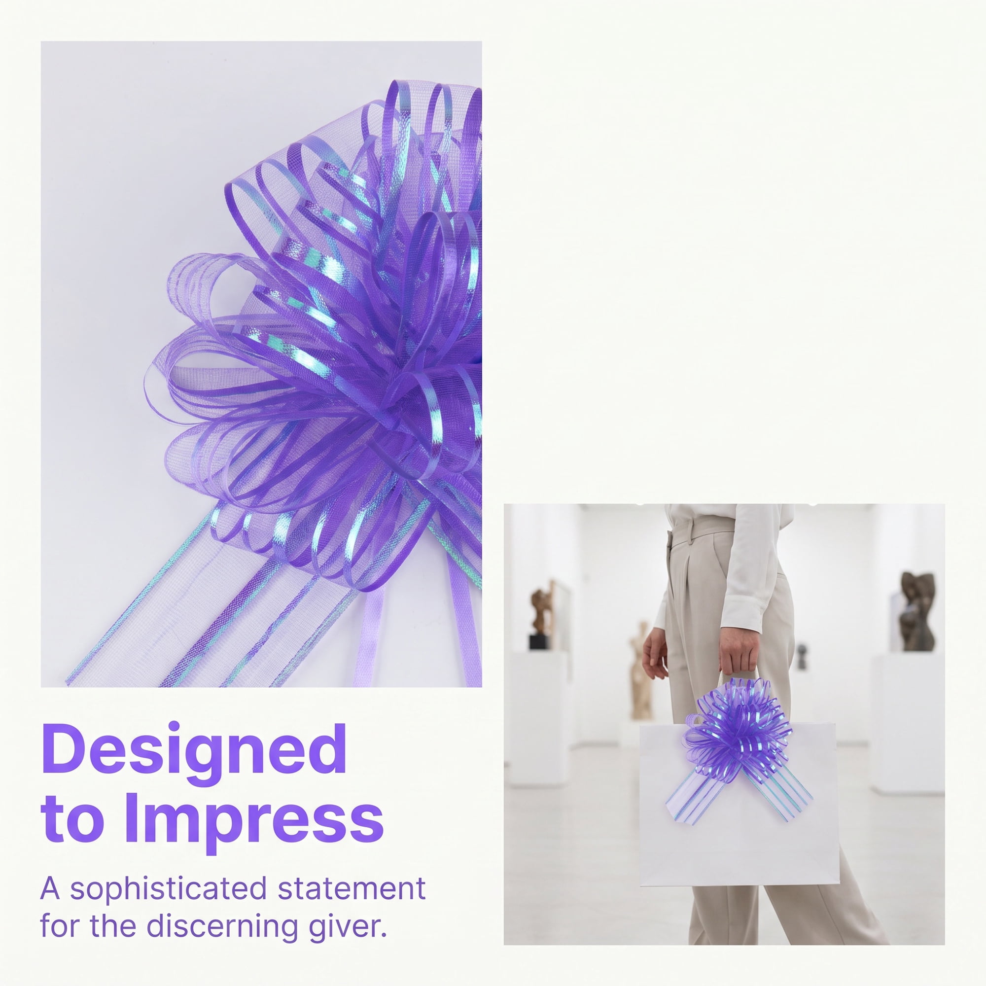 Unique Bargains Crush-Resistant Ribbon Bow for Birthday and Special Occasions Purple