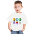 thumbnail image 6 of Zwiiyzr 2024 Happy Easter Day Cute Colorful Egg Hunting T-Shirt for Kids Round Neck Short Sleeve Shirts for Boys Girls White-3 Years, 6 of 7