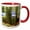 Red/White, variant on 3drose, Morocco, Marrakech, Cactus and Succulents., 11oz Two-tone Red Mug