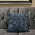 thumbnail image 4 of Leaves Indoor/Outdoor Pillow in Gray Blue Silver 18x18, 4 of 5