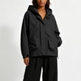 thumbnail image 4 of WRKEKC Windbreaker Jackets for Women Hooded Long Sleeve Zip Up Waterproof Windproof Outdoor Casual Coat with Pockets, 4 of 6