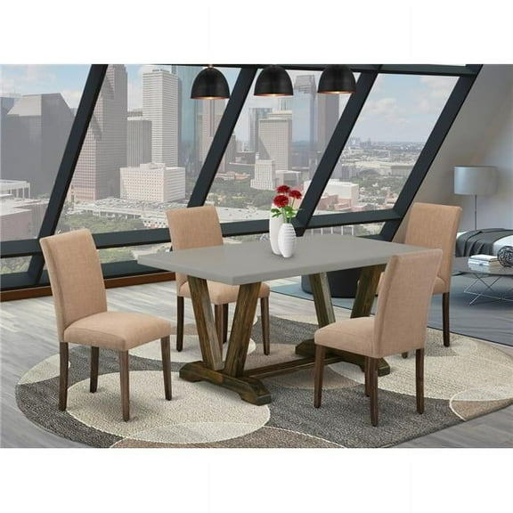 5 Piece V-Style Dinette Set - Distressed Jacobean