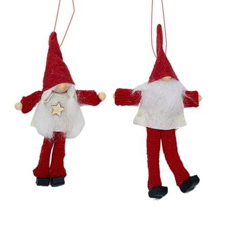 

Veki 2PC Christmas Small Pendant Wool Plush Doll Pendant Christmas Home Scene Decoration Balls of The Universe