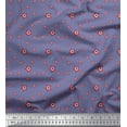 thumbnail image 1 of Soimoi Purple polyester Crepe Fabric Red & Blue Star Print Sewing Fabric Yard 52 Inch Wide, 1 of 3