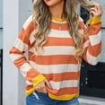 thumbnail image 3 of Sweaters for Women Long Sleeve Knitted Pullover Blouse Tops Casual Crewneck Striped Printed Fall Fashion Sweaters Loose Trendy Winter Clothes Cute Tops Comfy Fall Outfits 2025, 3 of 7
