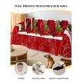 thumbnail image 4 of Valentine's Day Couch Cover for 2 Cushion Couch, Red Roses Floral Romantic Striped Washable Love Seat Sofa Covers Slipcover, Throw Sofa Covers for Pets, Furniture Protector 71"x102", 4 of 9