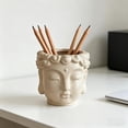thumbnail image 1 of Maceta con forma de cabeza de Buda, adorno de vinilo, estatua decorativa para plantas de interior, contenedor para plantas, ideal como centro de mesa Beige, 1 of 8