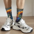 thumbnail image 6 of KLL Neon Seahorse Underwater Realm Print Cool Socks Men's Women's Crew Socks Funny Crazy Novelty Stockings, 6 of 6