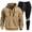 Khaki, variant on SGMVNU Sweatsuits for Men 2 Piece Winter Men's Pocket Half Zip Casual Hoodie Sweatshirt Suit Sweatpants Set Tracksuit(Dark Gray, 2XL)