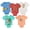 Green / cream / blue / peach / red, variant on Nickelodeon The 90s Rugrats Rocko's Modern Life CatDog Hey Arnold 5 Pack Bodysuits Newborn to Infant