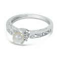 thumbnail image 3 of 10k White Gold Freshwater Cultured Pearl And Diamond Ring, 3 of 6