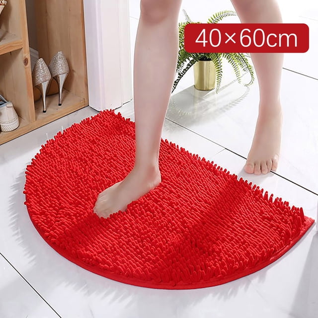 Oliegs Heated Blanket Half Round Bathroom Rug Won't Slip Bathroom Mat Soft And Comfortable Furry Durable Thickened Bathroom Rug Machine Washable Reusable Chocolate