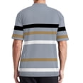 thumbnail image 5 of Fnnxeal Mens Polo Shirts Short Sleeve Button Striped Summer Casual Collared Polo Gray Shirts for Men Size XL, 5 of 7