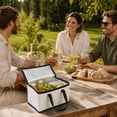 thumbnail image 3 of Insulated Cooler Bag - Portable Thermal Lunch Bag for Food Travel Picnic and Grocery White, 3 of 4