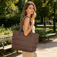 thumbnail image 4 of 16.1 inch Quilted Puffer Tote Bag Lightweight Work Bag with Compartments for Women Travel School, 4 of 5