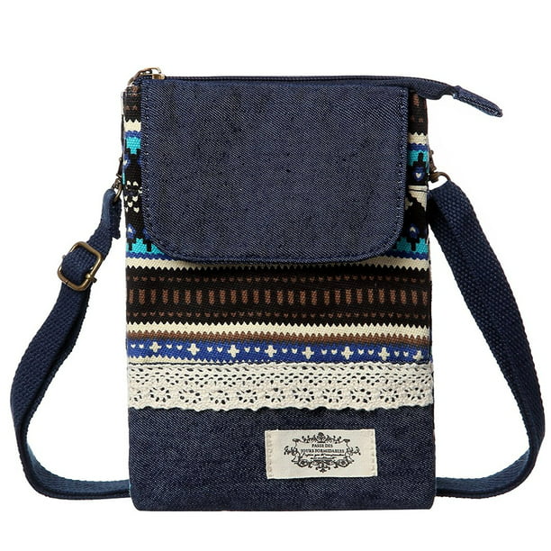 MJEWELRYGIFT - Cell Phone Purse Wallet Canvas National Style Women Small Crossbody Purse Bags ...