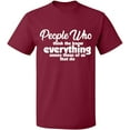 thumbnail image 2 of OXI T-Shirt - People Who Know Everything, Basic Casual T-Shirt for Men's and Women Fleece T-Shirt Short Sleeve - Maroon 2X-Large, 2 of 3