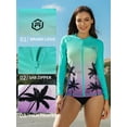 thumbnail image 5 of BeautyIn Rash Guard Shirt for Women Plus Size Zip Front Long Sleeve Sun Protection Swimwear Tops S-3X, 5 of 7