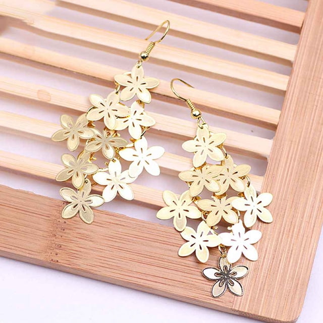 Vonky Petites Boucles d'Oreilles Fleur Femmes Filles Clous d'Oreilles Bijoux Femmes Boucles d'Oreilles en Cuivre Boucles d'Oreilles Pendantes en Cuivre Bijoux