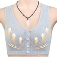 thumbnail image 1 of Mujeres (menos de $15) | Sujetadores sin aros Sentuca para mujer, sujetador con botones y cierre frontal, ropa interior cómoda con fruncido, 1 of 5