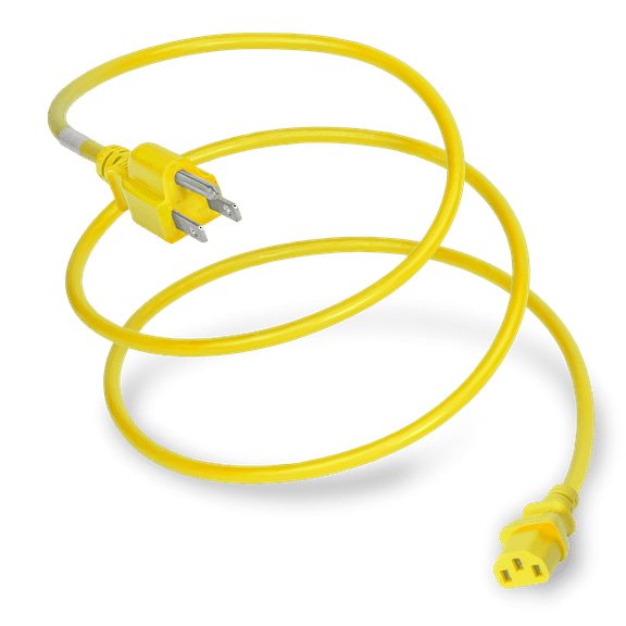World Cord Sets 4 Foot NEMA 5-15P to IEC320 C13 Light Duty Universal TV/ Computer/Electronics Cord 10 Amp Power Cable (Yellow)