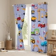 thumbnail image 3 of Manfei Tractor Excavator Blackout Curtains Set of 2 (52x84 Each), Cartoon Equipment Truck Window Curtains, Vehicle Car Theme Curtains and Drapes, Curtains and Drapes Room Decor, 3 of 6