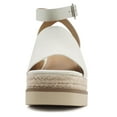 thumbnail image 3 of Soda Women Espadrille Wedge High Heels Sandals Open Peep Toe Platform Ankle Strap STELLA-S White 6, 3 of 5