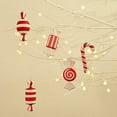 thumbnail image 5 of Christmas Red and White Candies Pendant Xmas Party Candy Cane Gift Tags Hanging Ornaments Decorations for Tree Home Wall Holiday Favors Supplies Decor, 5 of 5