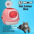 thumbnail image 3 of Arenero para gato grande caja de arena inodoro cerrado ambiente autolimpiable con tecnología fotocatalítica puerta frontal con pala rosa, 3 of 8