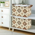 thumbnail image 2 of Yayeee Foldable Storage Basket for Shelves with Handles Waterproof Cloth Bins, Geometric Designs, 2 of 7