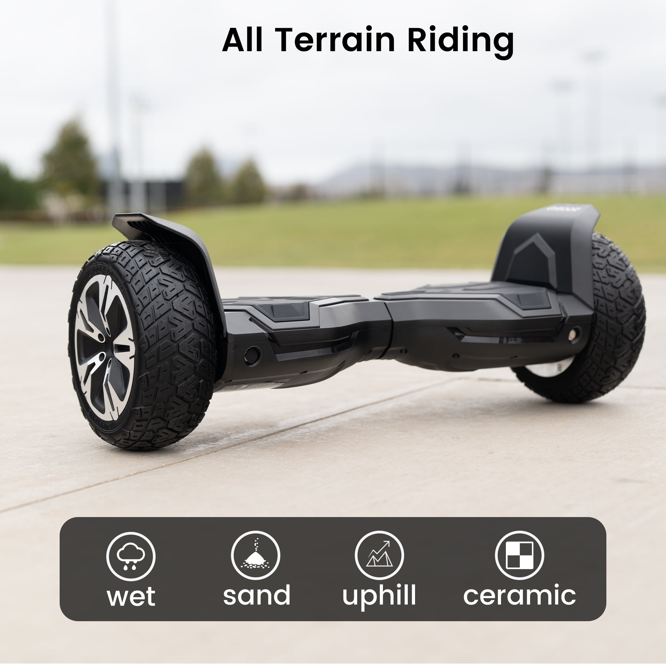Warrior 8.5 inch 350W*2 off-Road Hoverboard Self-Balancing Scooter - All Terrain Self-Balancing Scooter with Bluetooth Speaker and LED Lights, 10 mph Max Speed for Kids and Adults,Max Weight 265lbs