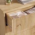thumbnail image 4 of HoopieHome 55" Boho 6-Drawer Dresser for Adults – Arched Base, Gold Handles, Wood Legs, Oak Storage for Bedroom, Closet, Living Room, 4 of 6