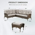thumbnail image 3 of Bellefurn Patio Furniture Set Outdoor Wicker Sectional Sofa L Shaped Couch with Ottoman,Patio 6-Seat Sofa High Back Conversation Set for Deck,Backyard,Porch, 3 of 9