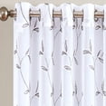 thumbnail image 5 of Warm Home Designs Pair of Standard Length 54" x 84" Sheer White Curtains with Silver Grey Leaf Embroidery. M Silver 84, 5 of 6