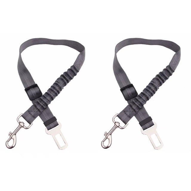 2 cinturones de seguridad para coche, con absorción de impactos y elasticidad ajustable para perros, suministros para mascotas, cinturones de seguridad para perros, cuerda de seguridad refle