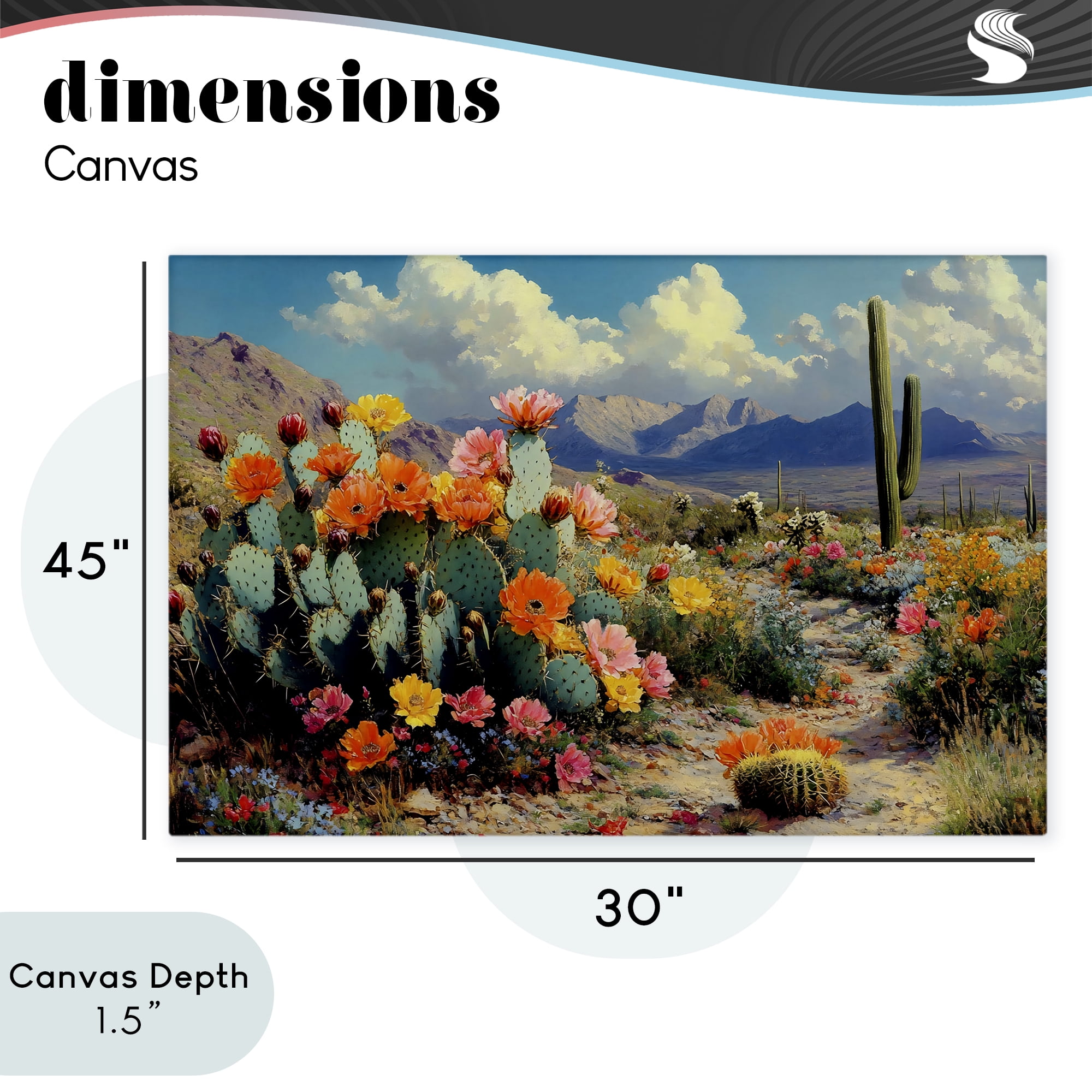 Stupell Industries Vibrant Cacti in Desert Canvas Wall Art, design by Franklyn Gregory