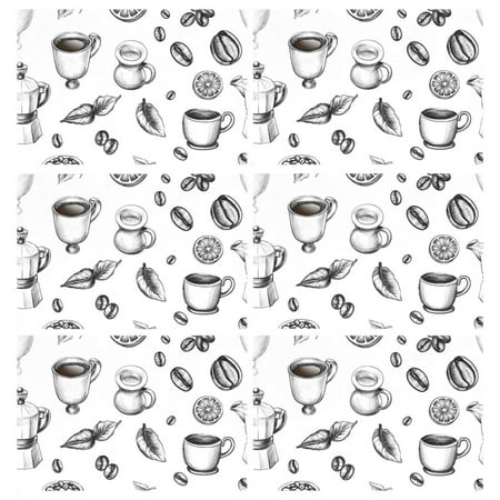 

Ryvnso Placemats Set of 6 Vintage Coffee Beans Cups Dining Mats Heat-Resistant Non-Slip Washable Table Mat