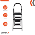 thumbnail image 2 of Escalera Tijera Plegable 4 Peldaños Multifuncional Tubular negro Lumax ZGS-718-4, 2 of 6