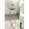 thumbnail image 3 of Kate and Laurel Aguilar Modern Drink Table, 9 x 9 x 23, Silver with Tinted Glass, Detailed Glass Accent Table for Small Spaces, 3 of 8