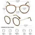 thumbnail image 2 of KOOSUFA Metal Round Blue Light Blocking Reading Glasses 3.50 Women Men Stylish Eyeglasses Readers Eyewear Transparent Brown, 2 of 8