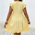 thumbnail image 4 of LIaqionyy Women's Plus Size Dress Hollow out V Neck Ruffle Sleeve Dresses A Line Flowy Summer Vacation Sundress, 4 of 6