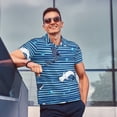thumbnail image 5 of Salouo Sharks on White Blue Striped for Men's Short Sleeve Polo Shirts,Polo Shirts for Men Performance Short Sleeve Golf Shirt Athletic Casual Collared T-Shirt-XX-Large, 5 of 8