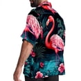 thumbnail image 3 of Flamingo Tropical Rainforest Men's Short Sleeve Printed Poplin Beach Shirts with Spread Collar - Casual Button Down Summer Tops for Unisex, 3 of 6