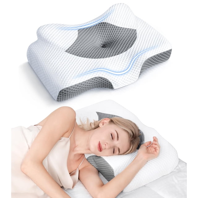 Almohada cervical Osteo para aliviar el dolor de cuello, espuma viscoelástica