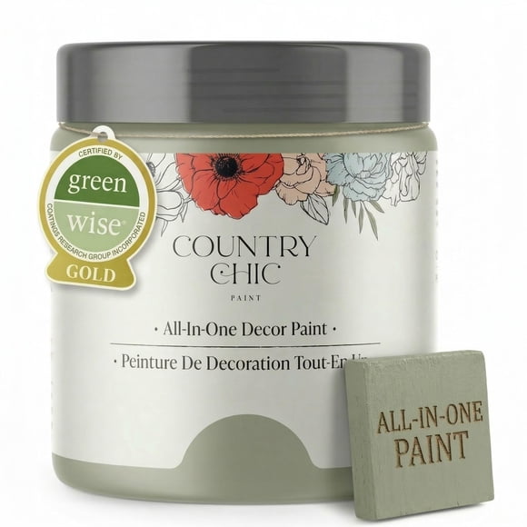 Country Chic All-in-One Chalk Paint for Furniture, Cabinets, Home Decor, Eco-Friendly, Matte Finish, Built-In Primer & Top Coat for Wood, Metal - Sag