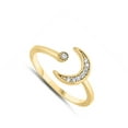thumbnail image 4 of CHOOSE YOUR COLOR Clear CZ Crescent Moon Star Ring .925 Sterling Silver Band White Female Size 10, 4 of 4