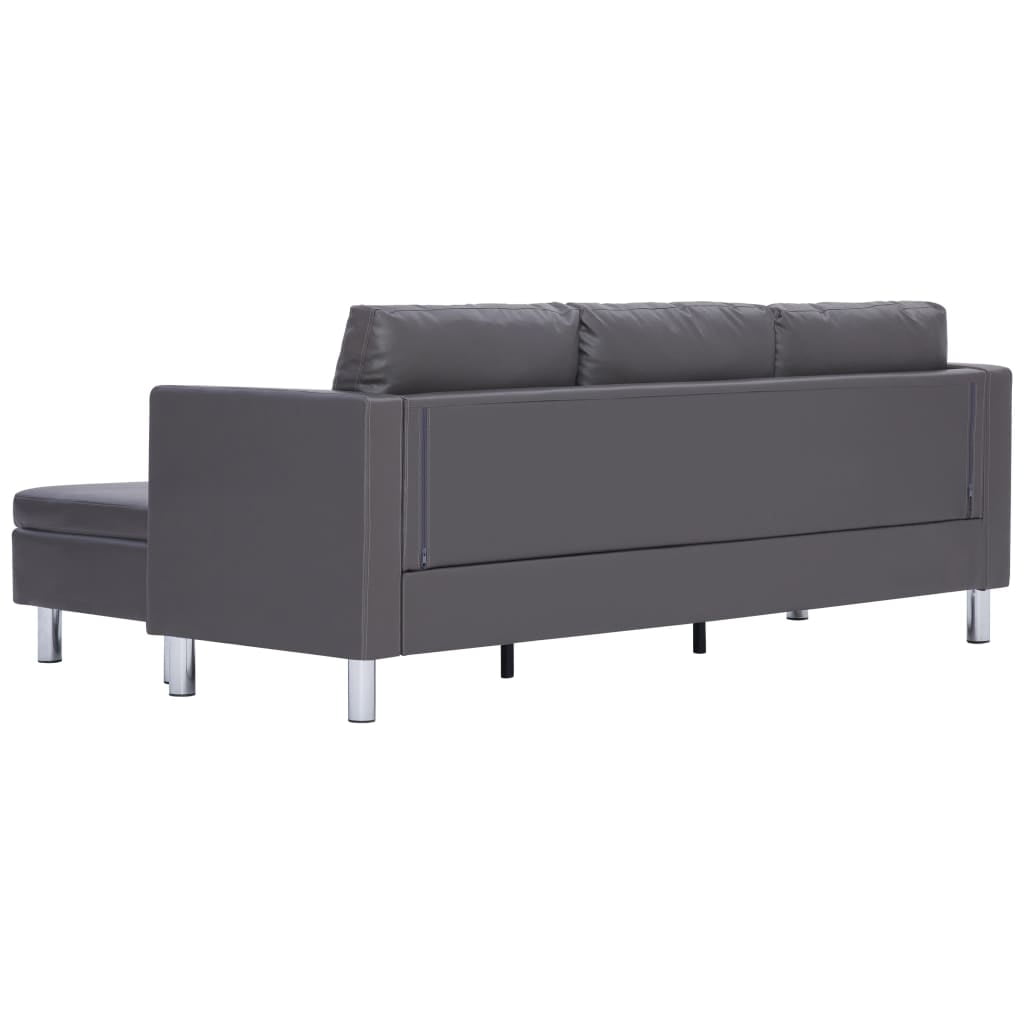 Lowestbest 3-Seater Sectional Sofa, Faux Leather L-Shaped Couch with Cushions for Small Space Lowestbest 3-Seater Sectional Sofa, Faux Leather L-Shaped Couch with Cushions for Small Space