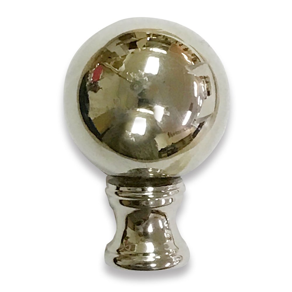 Royal Designs Large Ball Lamp Finial for Lamp Shade Polished Silver