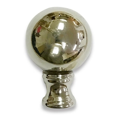 Ball Lamp Finial - Royal Designs Large Ball Lamp Finial for Lamp Shade- Polished Silver